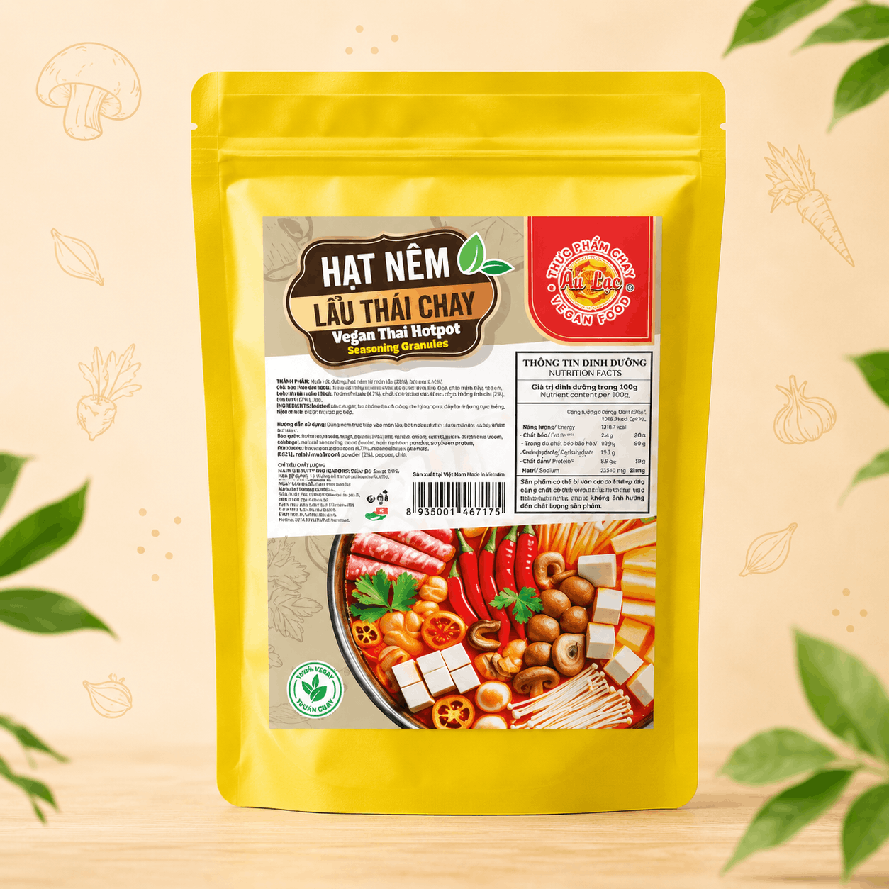 Hạt Nêm Lẩu Thái Chay 90g Âu Lạc (Vegan)