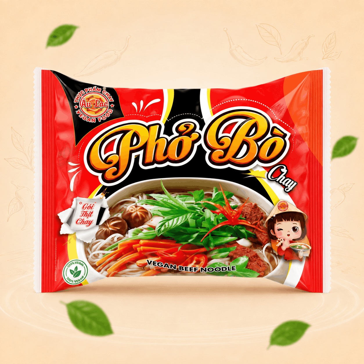Phở Bò Chay Ăn Liền 70g Âu Lạc (Gói)