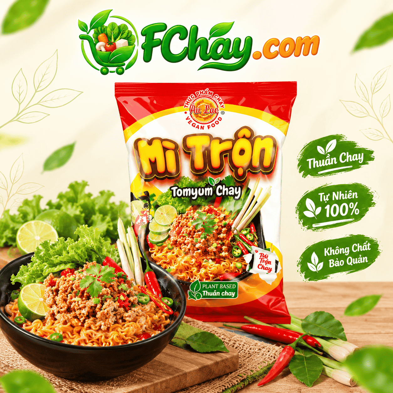 Mì Trộn Tomyum Chay 95g (Vegan) Âu Lạc